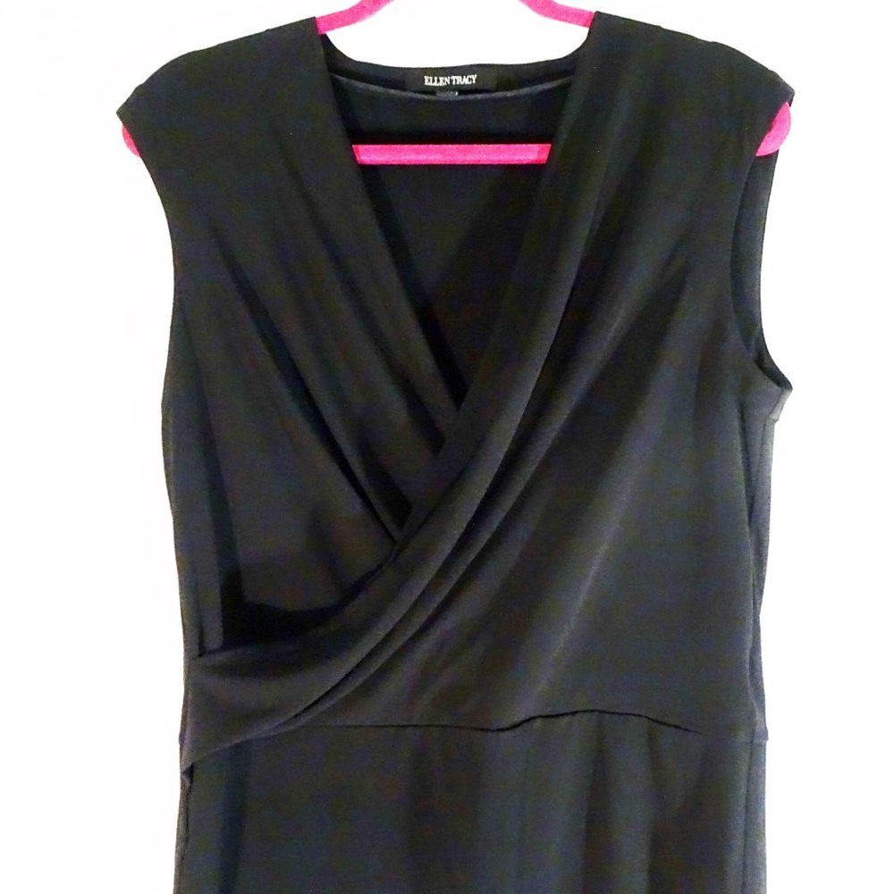 ELLEN TRACY cap sleeve wrap top top, Large